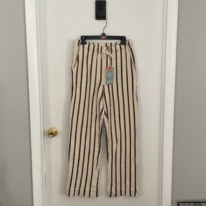 Faherty Moon Shadow Stripe Pants - Cream and Black